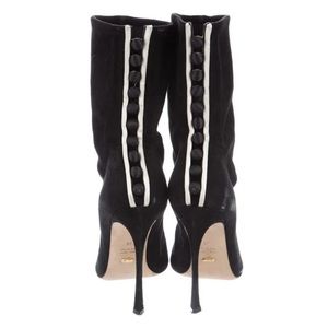 Sergio Rossi Tuxedo Suede Sock Boots Size: 8 ultra stiletto heel